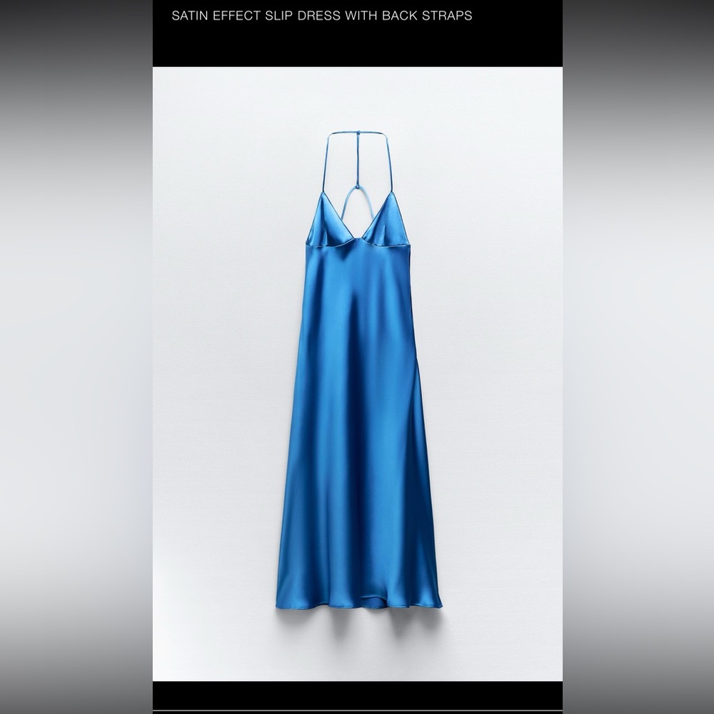 Zara Satin Effect Slip Dress with back Straps